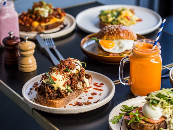 food and drinks on the table at Sticky Fingers, Surry Hills