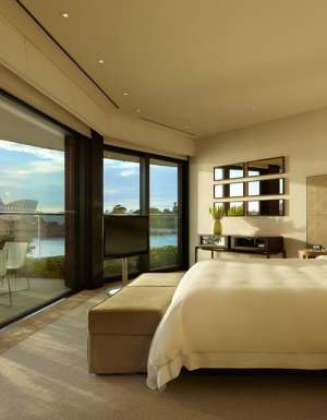bedroom of sydney suite at Park hyatt sydney