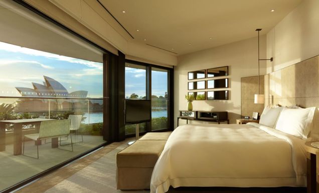 bedroom of sydney suite at Park hyatt sydney