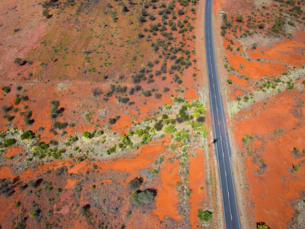 an aerial view of Larapinta Trail