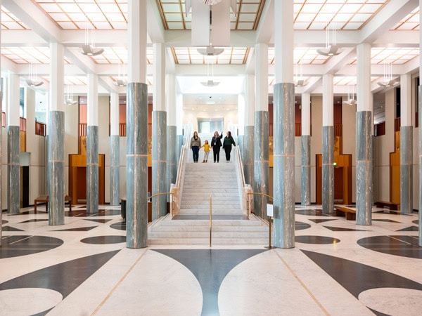 guests exploring the Parliament House, ACT