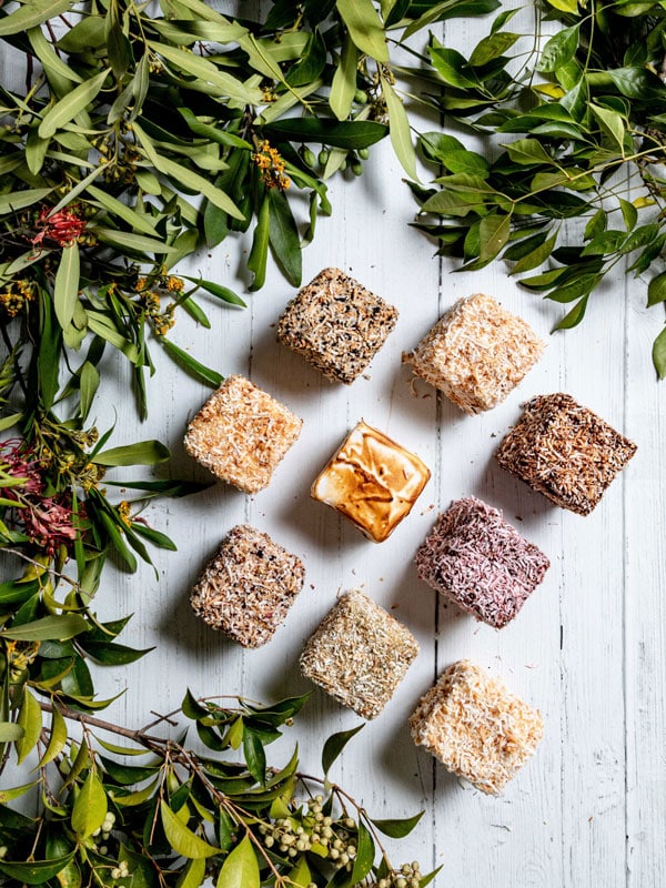 mini square cakes at Tokyo Lamington