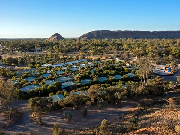 an aerial view of Discovery Park Alice Springs