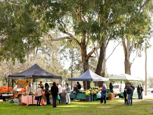 Locals shopping for fresh produce at the Dubbo FarmersMarket.