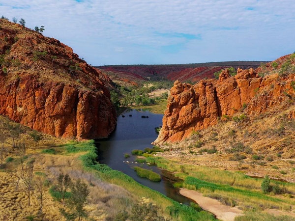 Aerial view of Glen Helen