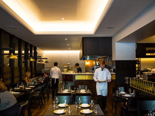 the dimly lit dining at Grossi Florentino, Italian restaurants Melbourne