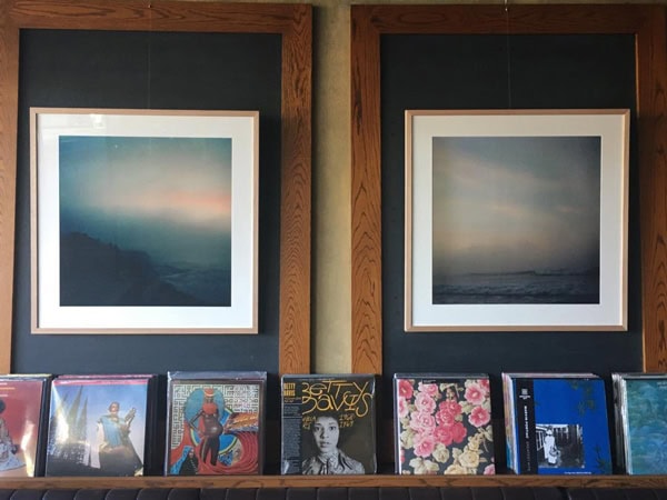 the records on display at L'Espresso Ballarat 