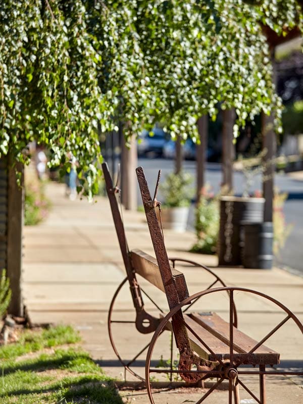 Park bench in Millthorpe Village