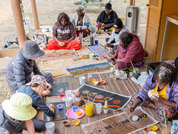 an art workshop at the Desert Song Festival, Alice Springs