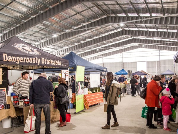 Food producer stalls at the Orange Farmers Market.