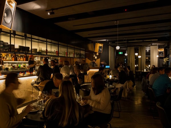 the dimly lit interior of Ruby My Dear