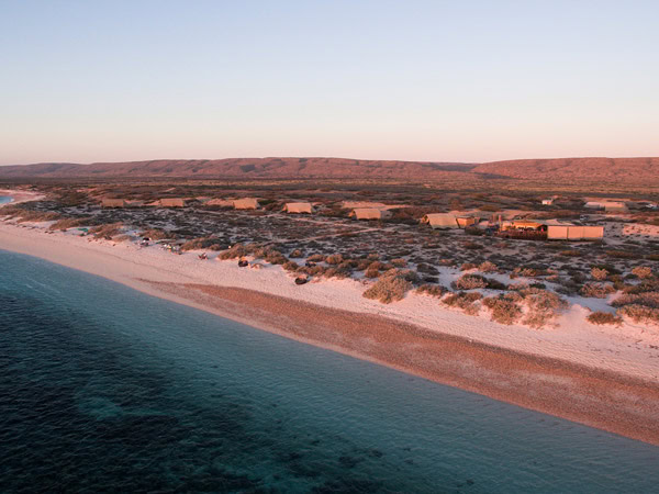 Sal Salis Ningaloo Reef has prime position on the beachfront