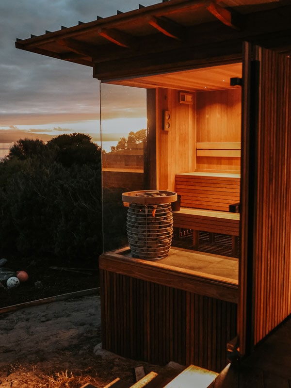Exterior of sauna at Still at Freycinet