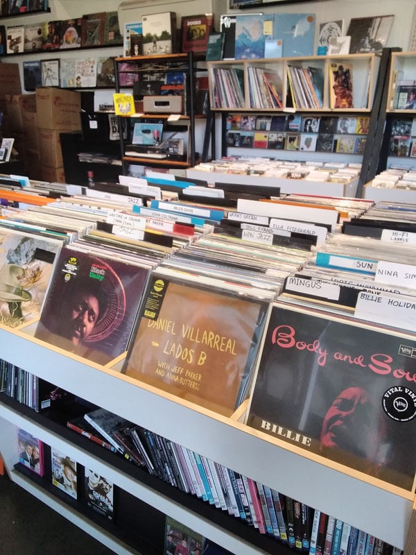vinyl records on display at Streetlight Adelaide