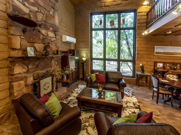 the living room interior at Sturt Desert Pea House