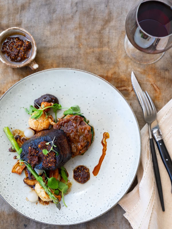 a table-top view of food on the table at Tali, Alice Springs