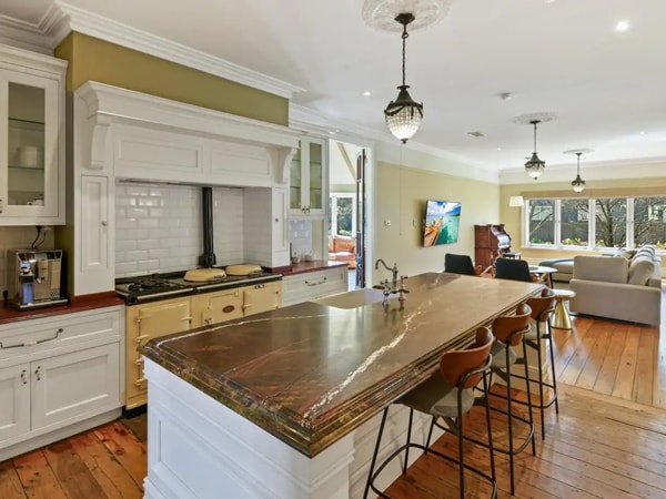 the kitchen and dining interior at The Hermitage, Orange