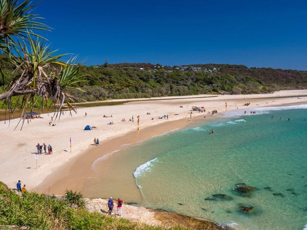 a typical sunny day on Cylinder Beach, North Stradbroke Island