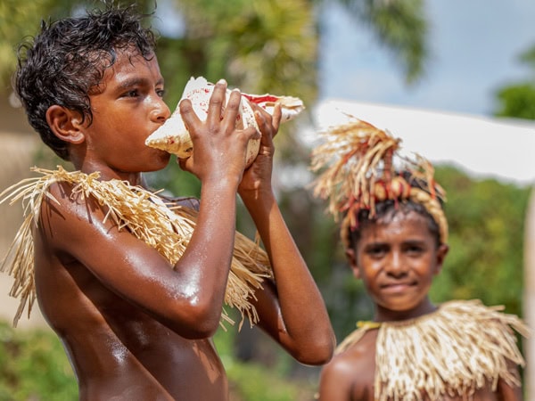 Indigenous children at Torres Strait