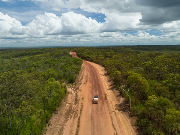 a 4WD driving along Cape York Peninsula, Qld