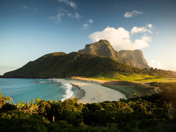 the scenic backdrop of Mt Gower in Lord Howe