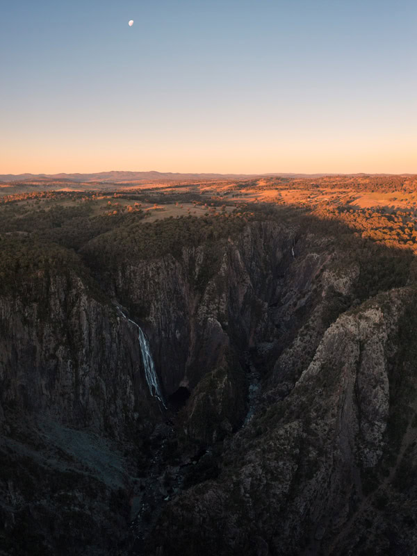 a bird's-eye view of Wollomombi Falls, NSW