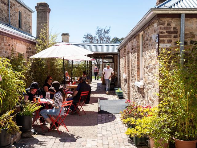 Patrons enjoying food and drink at 29 Nine 99 Yum Cha and Tea House in Rylstone, east of Mudgee.