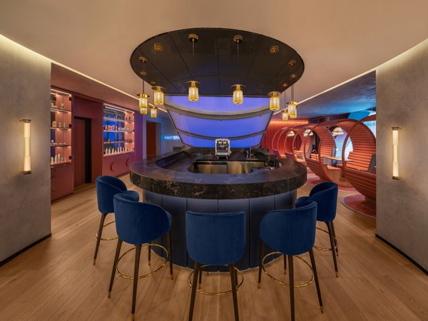 The bar inside AWAY Spa Bar