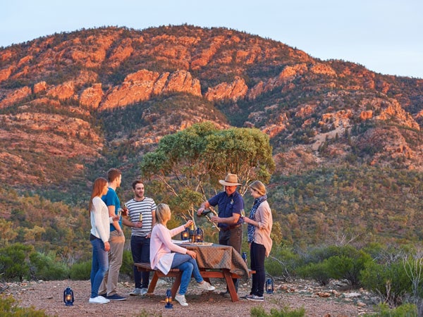 sunset dining on the Chace, Arkapena Station