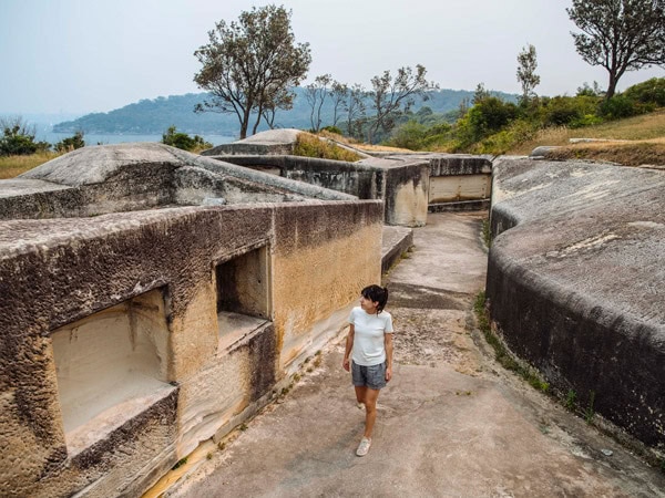 a woman traversing Middle Head from Bondi to Manly