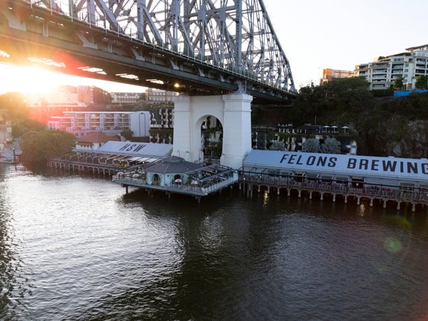 The Story Bridge in Brisbane with Howard Smith Wharves in focus