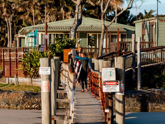 surfers at Mojosurf Camp Spot X, Coffs Harbour