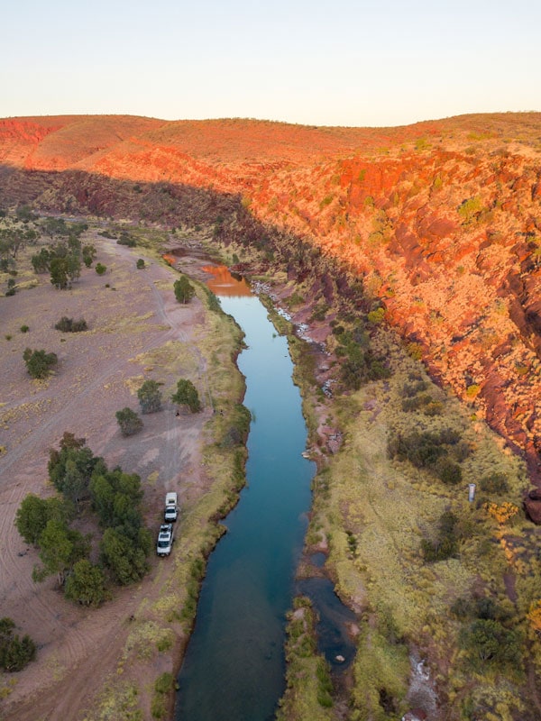 an aerial view of the Finke River
