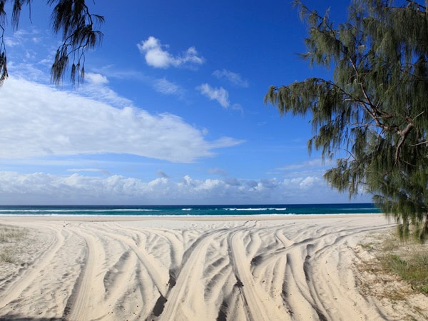 the Flinders Beach on North Stradbroke Island
