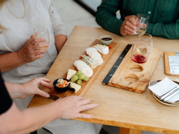 Gurneys Cidery cider and cheeseboard in Gippsland.