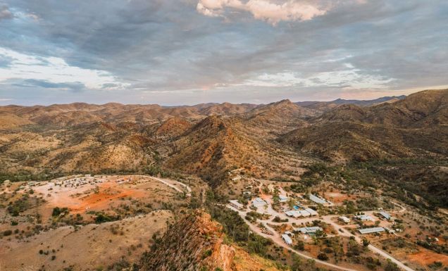 an aerial view of Arkaroola Village