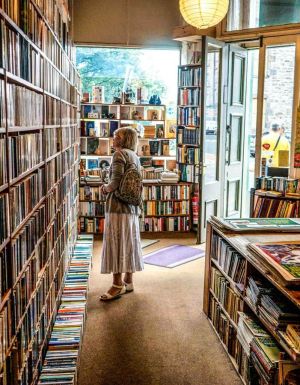 Lady browsing bookshop