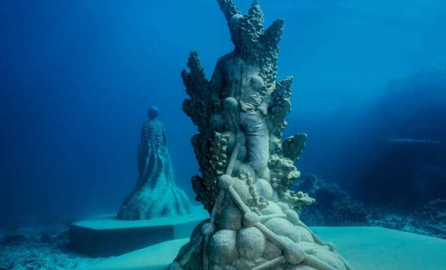 sculptures in the Museum of Underwater Art, Qld