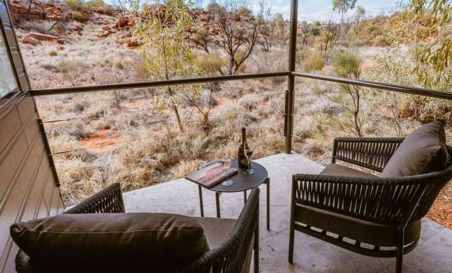 The private deck attached to the Deluxe Suites at Discovery Parks - Kings Canyon