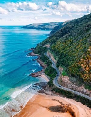an aerial view of the Great Ocean Road