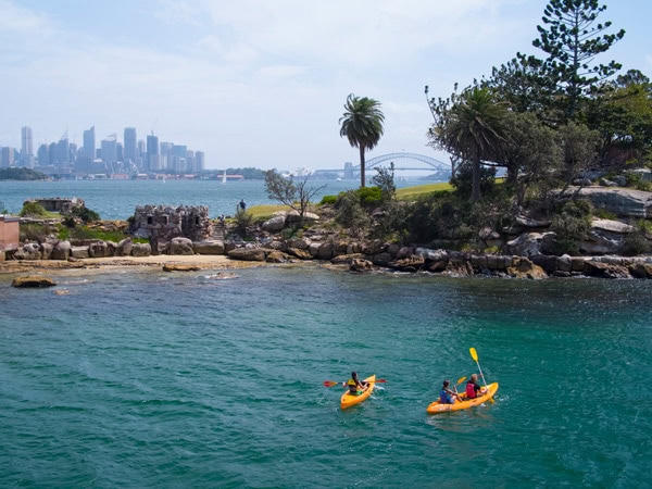 kayaking on Sydney Harbour, NSW