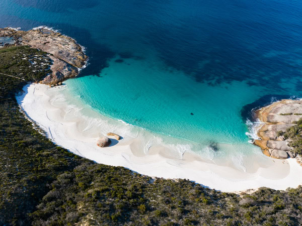 an aerial view of the Little Beach, WA
