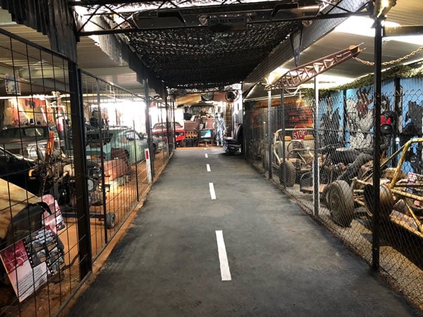 a look inside Mad Max 2 Museum with replica vehicles