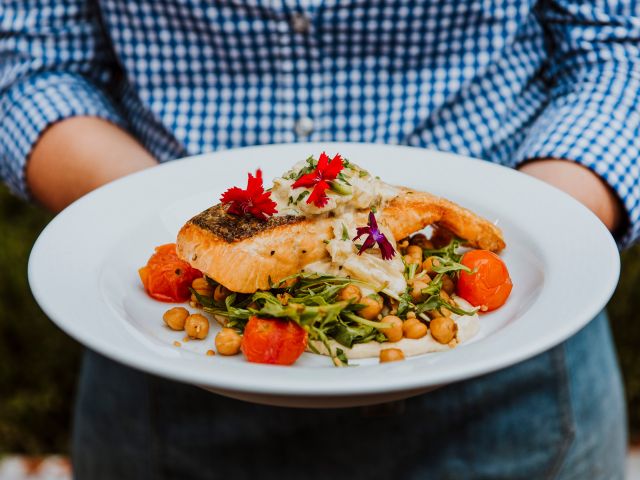plate of food at oriental hotel mudgee