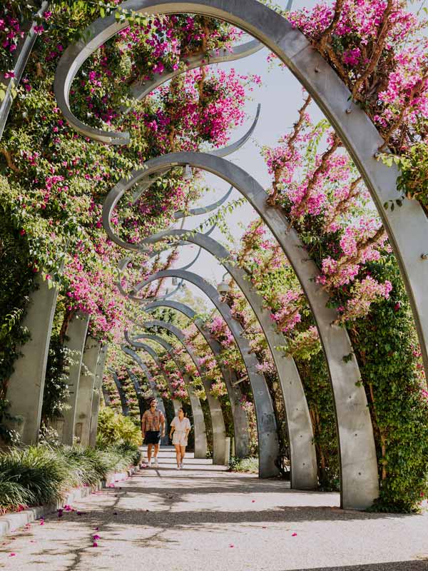 Couple walk in Southbank Brisbane