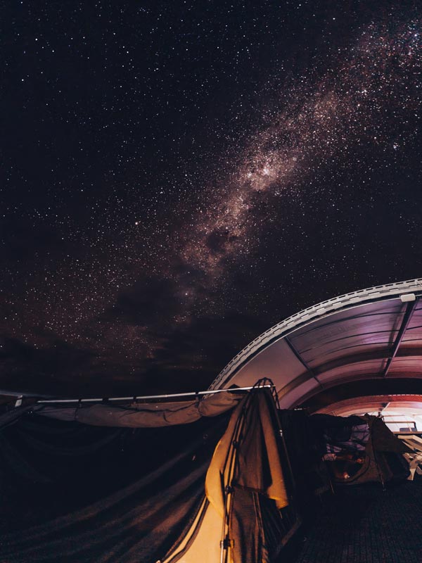 The Milky Way above the Great Barrier Reef as seen from Reef Sleep