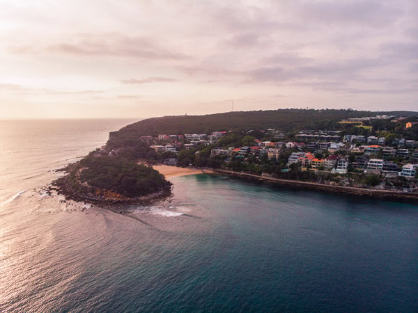 an aerial view of Shelly Beach