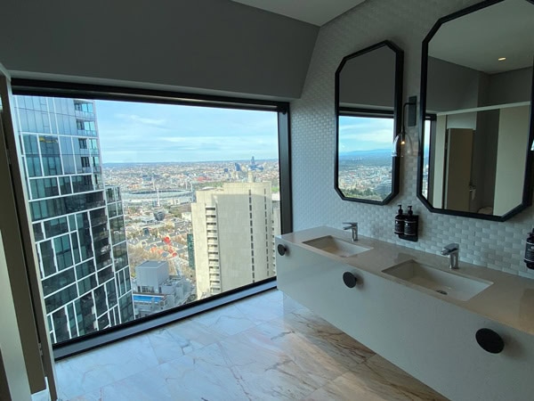 bathroom views at Sofitel Melbourne On Collins, Vic