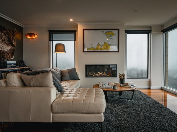 The Keep lounge room in Tasmania
