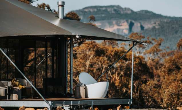 tent at Wildnest Farmstay mudgee region